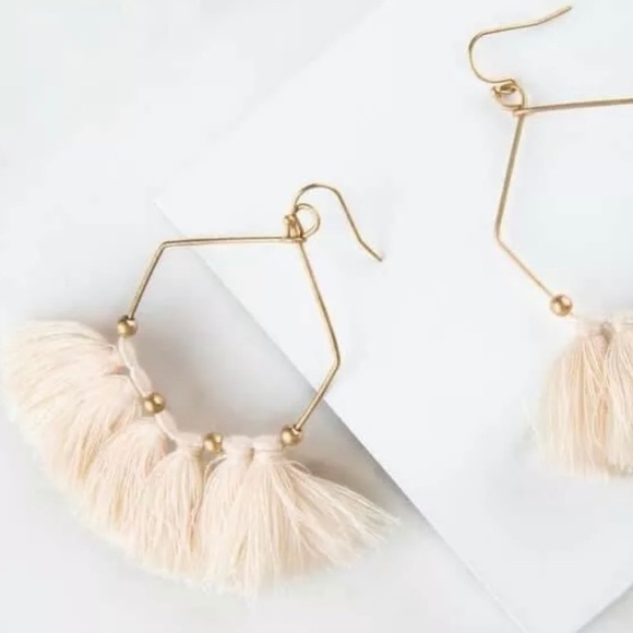 Plunder Glitter Earrings - Cream tassels - Picture 5 of 6